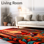 Whimsical Red Fox Forest Path Rug