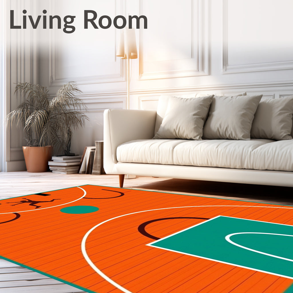 Orange Court Silhouette Runner Rug