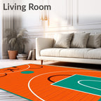 Orange Court Silhouette Runner Rug