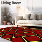 Crimson Yellow Diamond Weave Rug