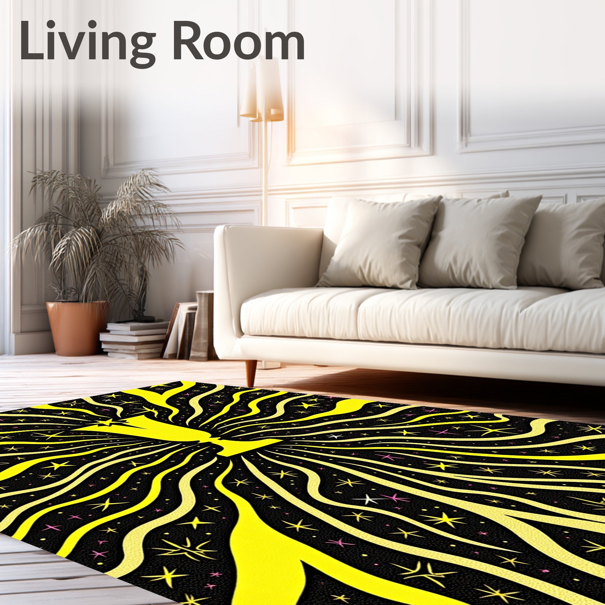 Yellow Trophy Starburst Radiance Rug