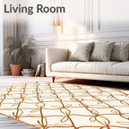 Organic Lattice Brown Leaf Vine Rug