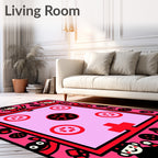 Pink And Red Sports Characters Rug