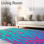 Vibrant Pink Coral Starfish Sea Garden Rug