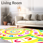 Funky Yellow Spiral Graphic Rug