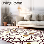 Whimsical Tawny Trophy Art Nouveau Rug
