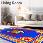 Bold Blue Fox With Red Berries Rug