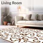 Whimsical Brown Alphabet Symbol Collage Rug