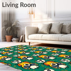 Whimsical Yellow Dog Art Deco Rug