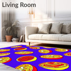 Vibrant Red Citrus Slices Rug