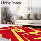 Bold Red Yellow Abstract Stripes Rug