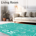 Alphabet Animals Botanical Floral Motif Rug
