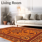 Vibrant Tribal Sunset Mandala Rug