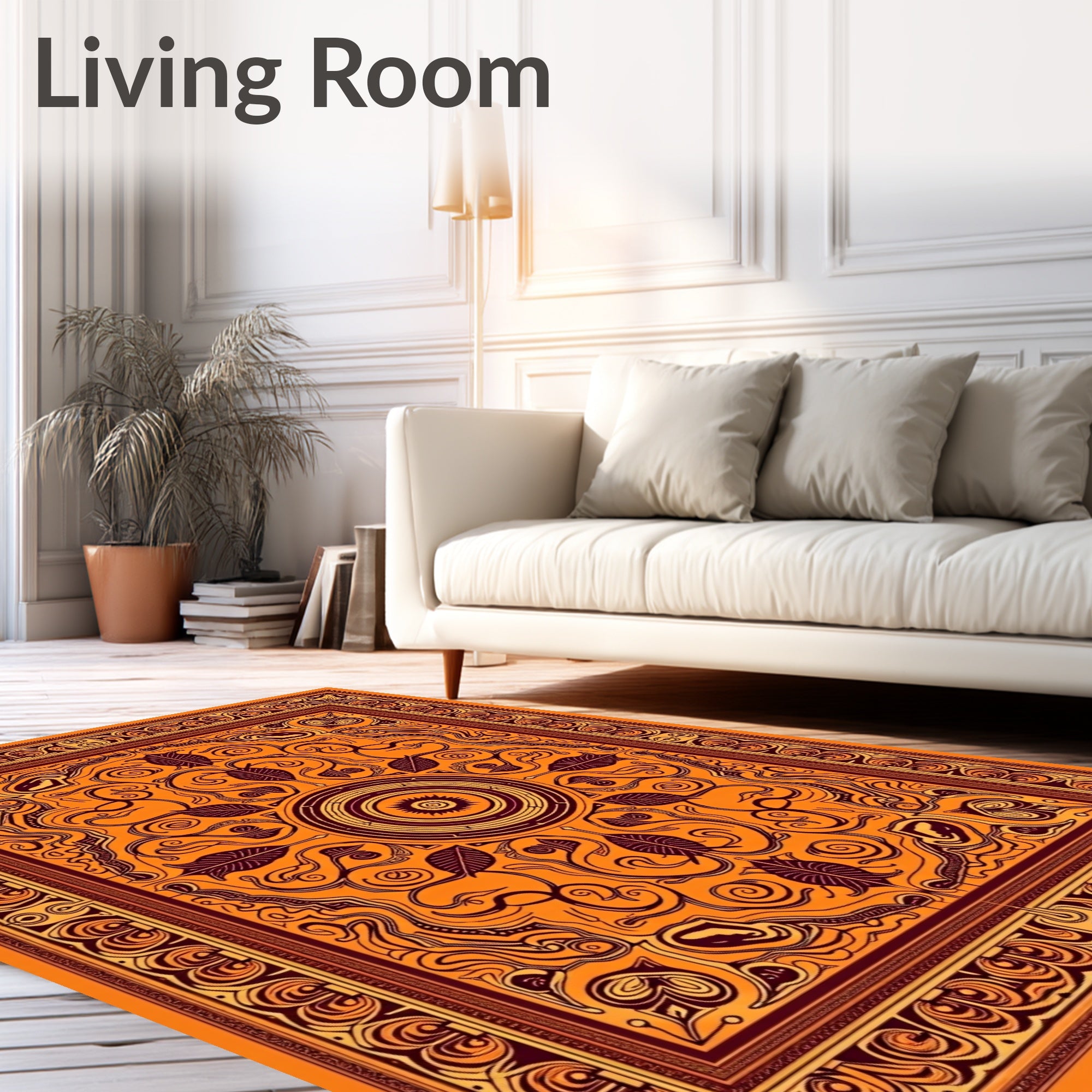 Vibrant Tribal Sunset Mandala Rug