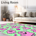 Pink Ghost Halloween Cartoon Rug