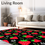 Vibrant Red Strawberry Garden Bloom Rug