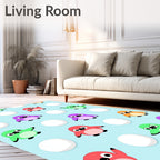 Playful Snowball Penguin Pals Rug
