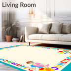 Color Alphabet Border Art Rug