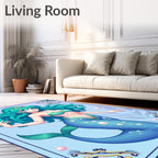 Aqua Mermaid Pearl Ocean Jewel Rug