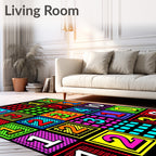 Colorful Pop Art Numbers Squares Rug