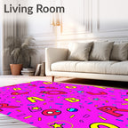 Vibrant Pink Confetti Alphabet Fun Rug