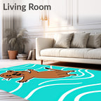 Cute Brown Otter Waves Rug