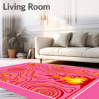 Hot Pink Fiery Swirls Rug