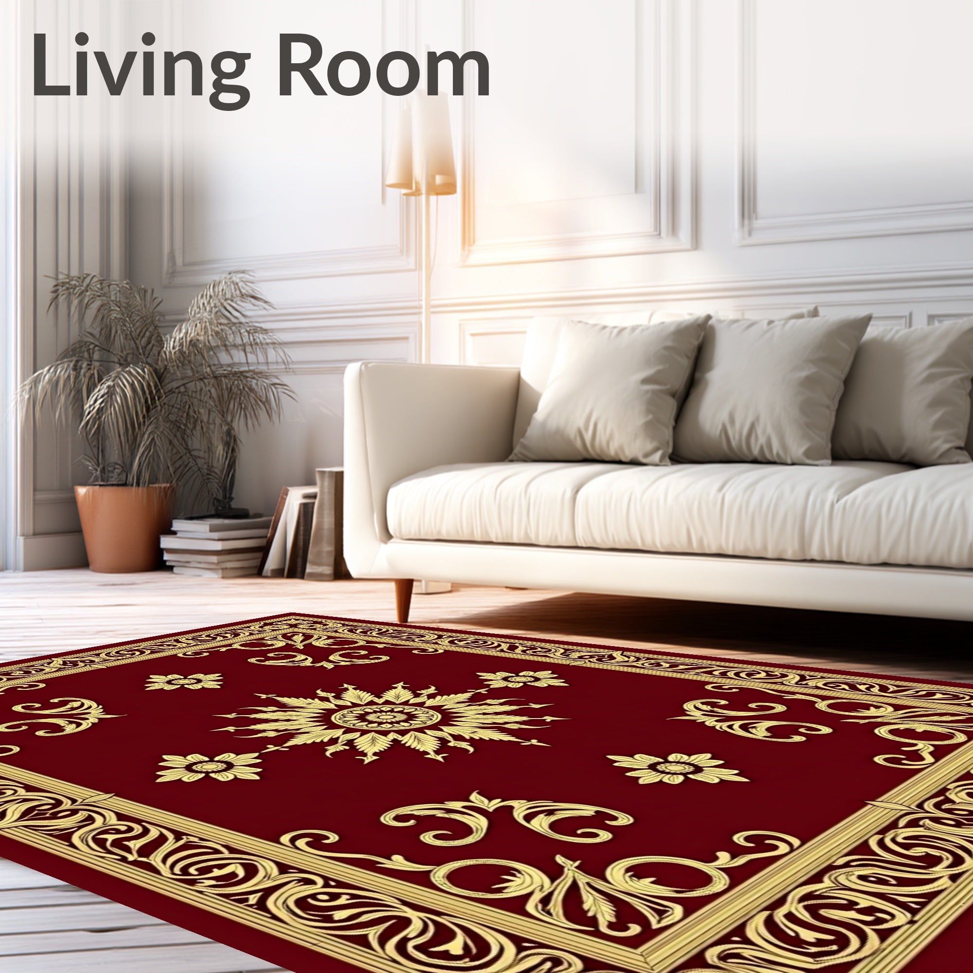 Gilded Ornate Bloom Border Rug