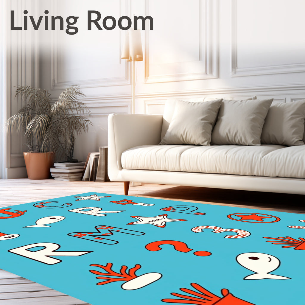 Oceanic Alphabet Coral Fish Star Rug