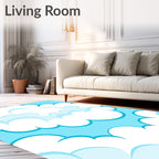 Stylized Blue Sky Cloudscape Rug