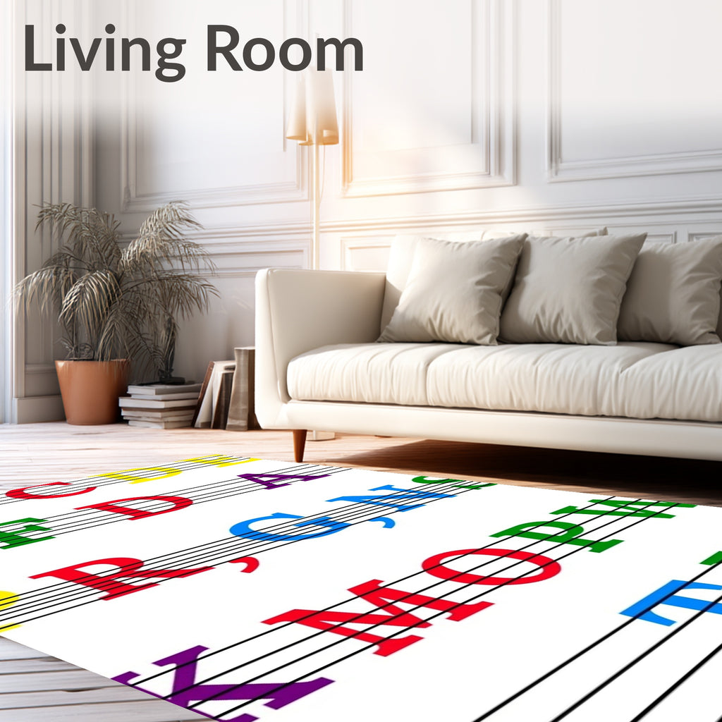 Colorful Alphabet Musical Notes Rug