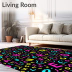 Retro Alphabet Confetti Graphic Rug