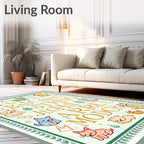 Whimsical Kitty Alphabet Letters Rug