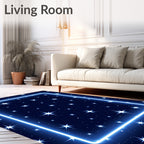 Luminous Night Sky Star Border Rug