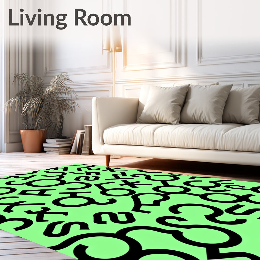 Bold Black Astrological Symbols Rug