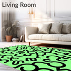 Bold Black Astrological Symbols Rug
