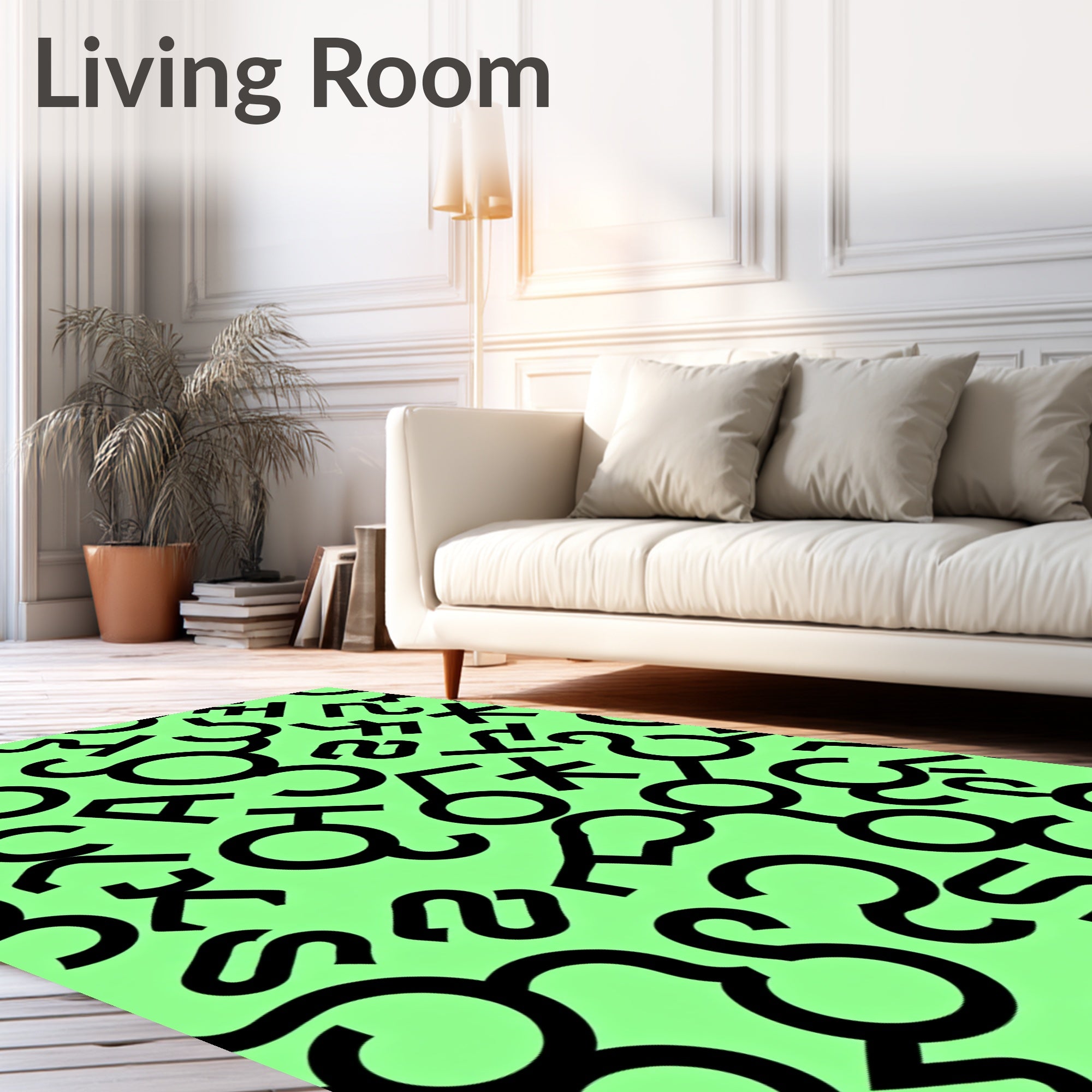 Bold Black Astrological Symbols Rug