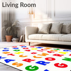 Bold Alphabet Collage Primary Colors Rug