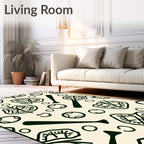Dark Green Baseball Field Collage Rug