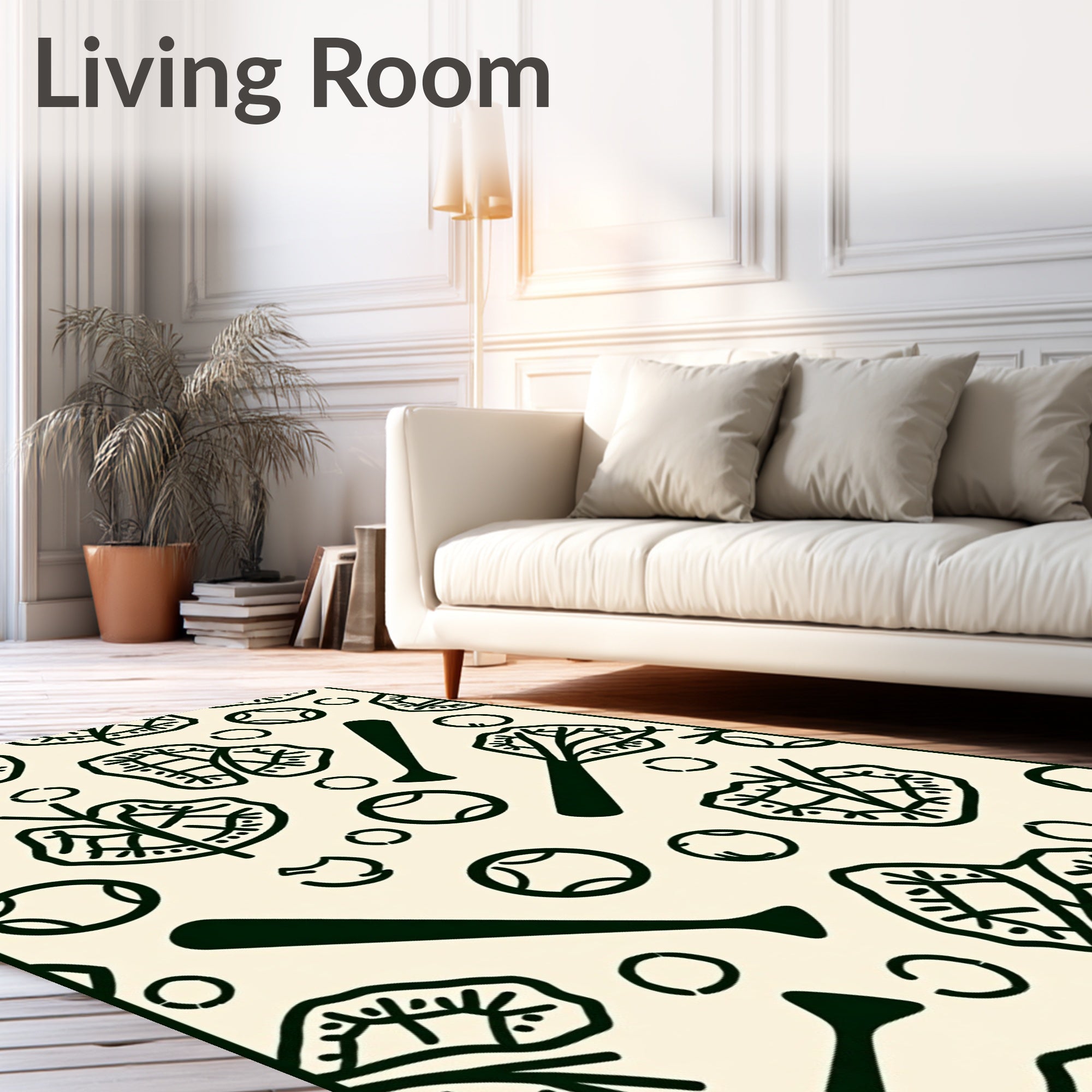 Dark Green Baseball Field Collage Rug