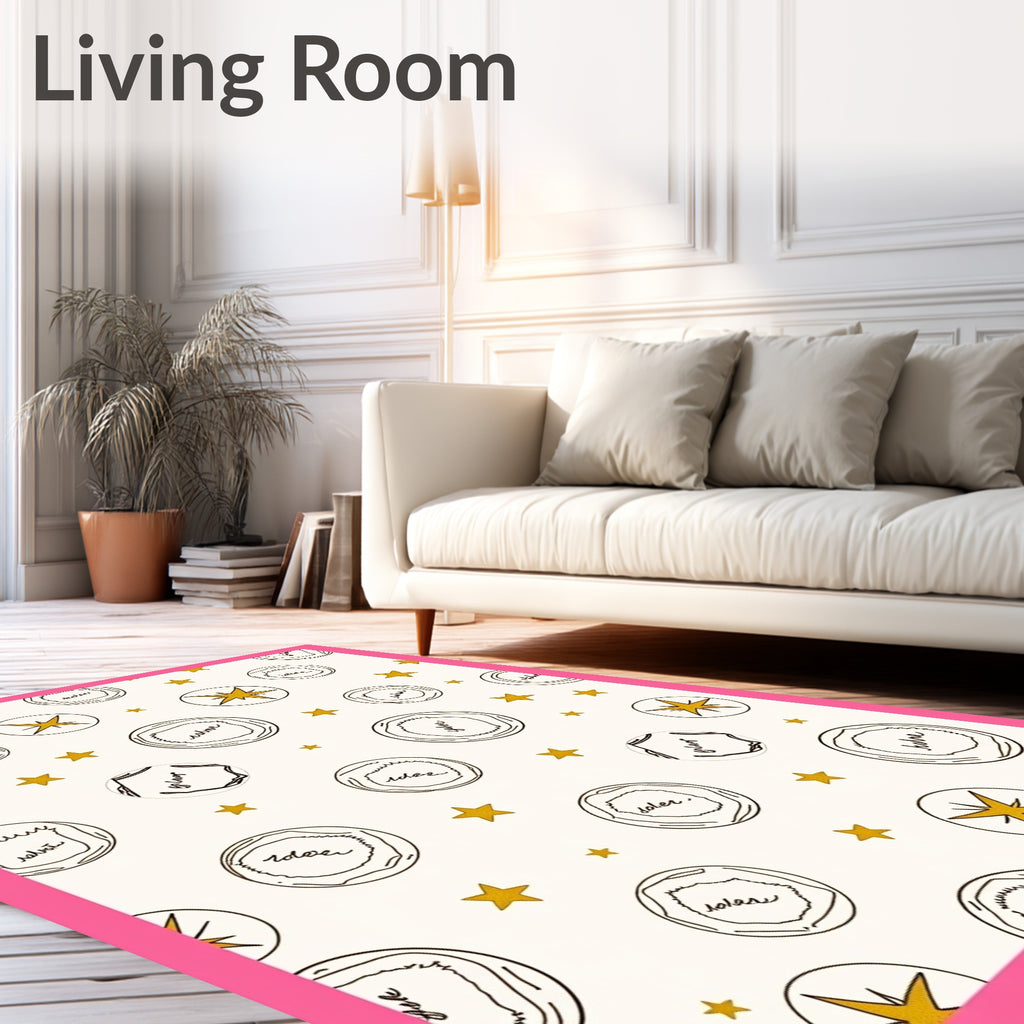 Whimsical Gold Star Medallion Rug