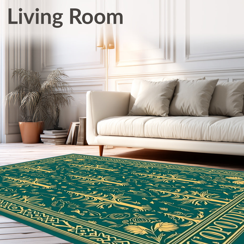 Emerald Trees Forest Symmetry Rug