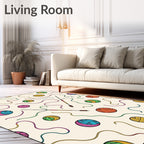 Handcrafted Colorful Yarn Knitting Needles Rug