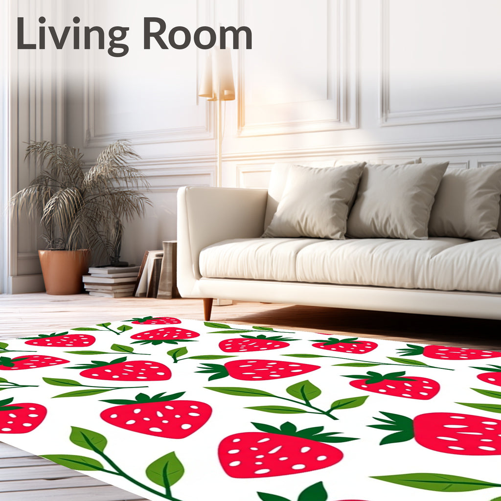 Red strawberry garden Rug