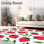 Red strawberry garden Rug