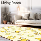Yellow Cartoon Animal Collage Rug