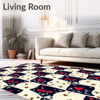 Cosmic Red Mushroom Starry Night Patch Rug