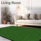 Emerald Green Swirling Stripe Rug