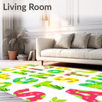 Tropical Floral Alphabet Charm Rug
