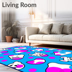 Whimsical Blue Bear Bubble Duo Rug